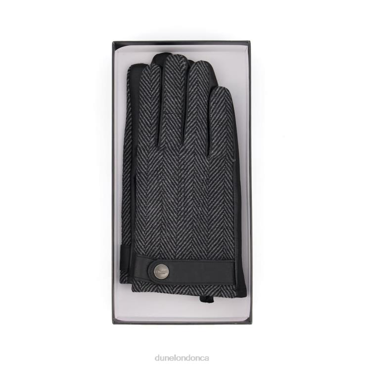 Dune London Nosh Men Herringbone Gloves Black 2Z0DB769