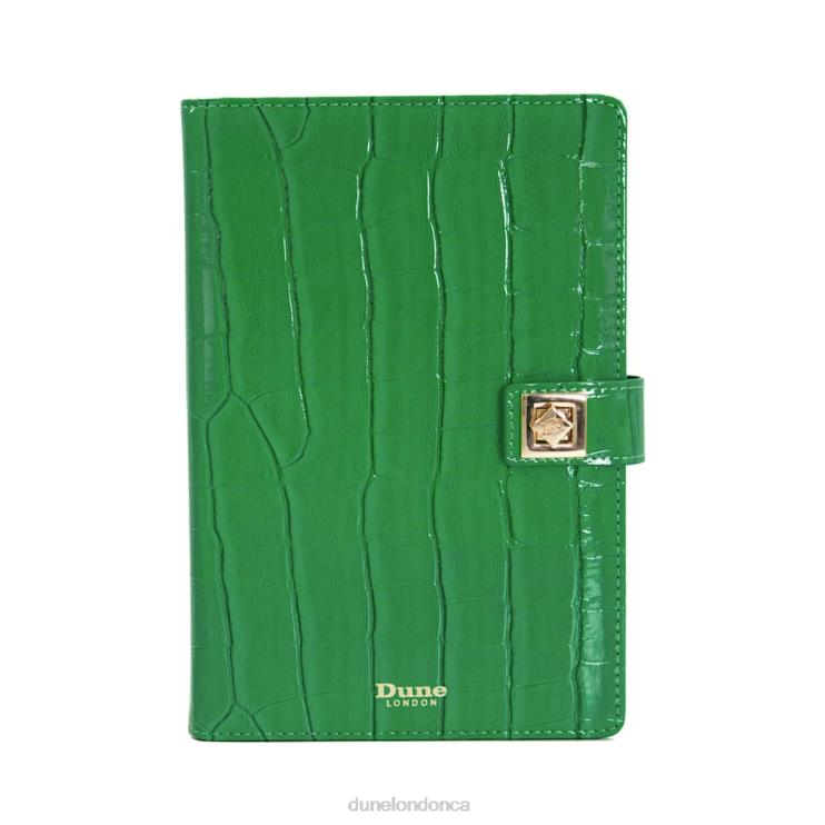 Dune London Signed Women Turn-Lock A5 Notebook Green 2Z0DB240