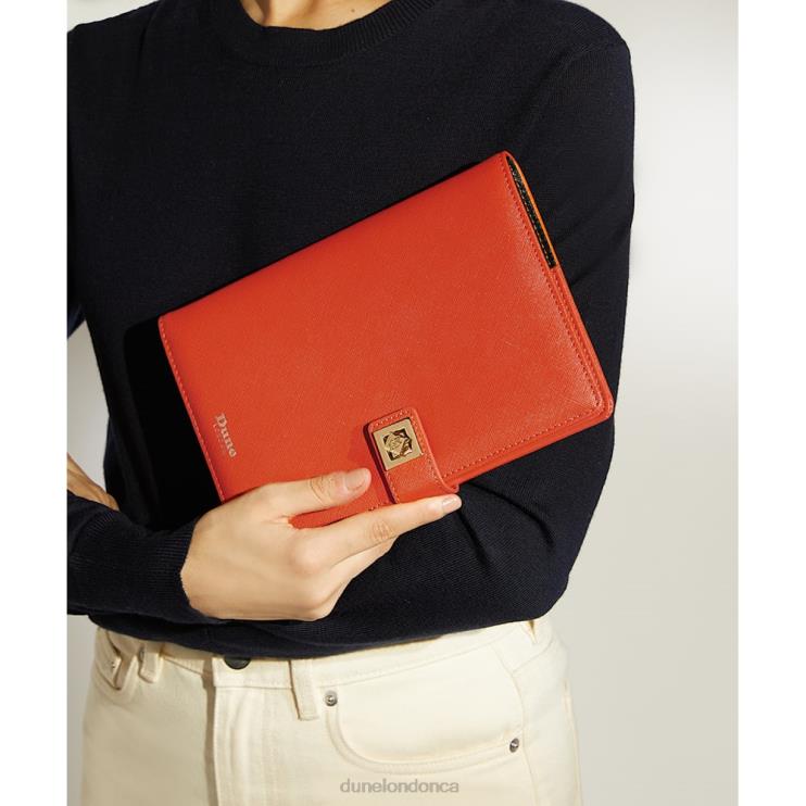 Dune London Signed Women Turn-Lock A5 Notebook Orange 2Z0DB239