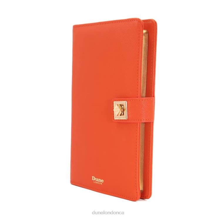 Dune London Signed Women Turn-Lock A5 Notebook Orange 2Z0DB239