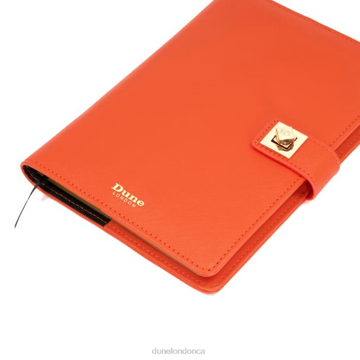 Dune London Signed Women Turn-Lock A5 Notebook Orange 2Z0DB239