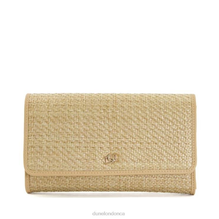 Dune London Soaring Women Medium Raffia Travel Wallet Natural 2Z0DB241