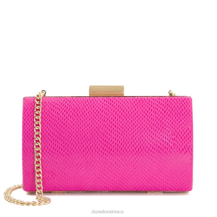 Dune London Belleview Women Etched-Clasp Box Clutch Pink 2Z0DB231