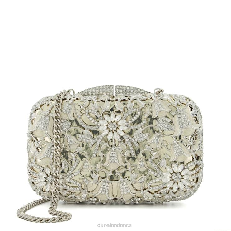 Dune London Berkeley Women Diamante-Detail Metallic Box Clutch Gold 2Z0DB40
