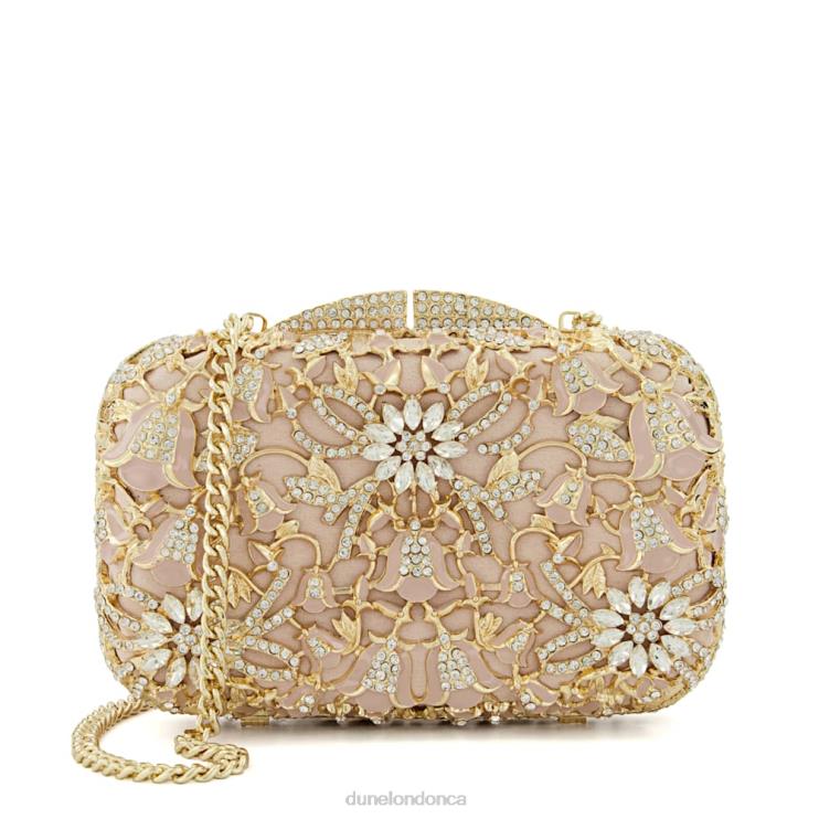 Dune London Berkeley Women Enamel-Detail Suede Box Clutch Nude 2Z0DB42