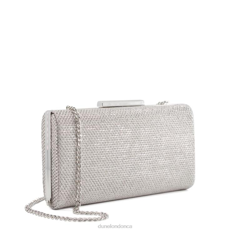 Dune London Binita Women Glitter Clutch Bag Silver 2Z0DB354