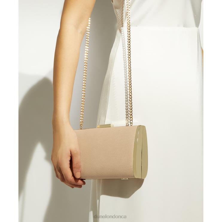 Dune London Blaike Women Box Clutch Bag Nude 2Z0DB184