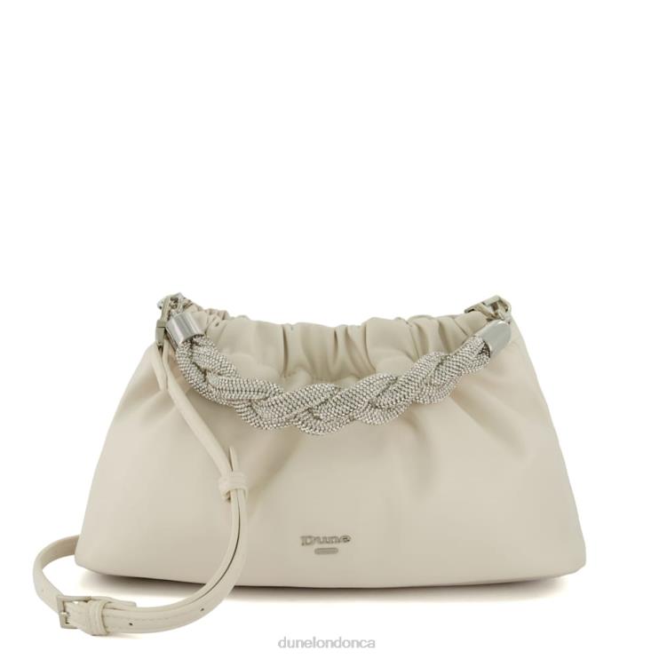 Dune London Bonanza Women Diamante-Detail-Clutch-Bag Ecru 2Z0DB88