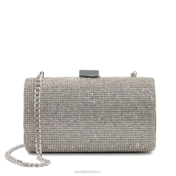 Dune London Bryannies Women Diamante Clutch Bag Silver 2Z0DB353