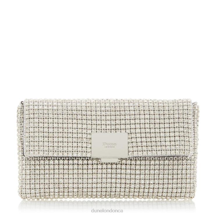 Dune London Evanderr Women Diamante Embellished Clutch Bag Silver 2Z0DB423