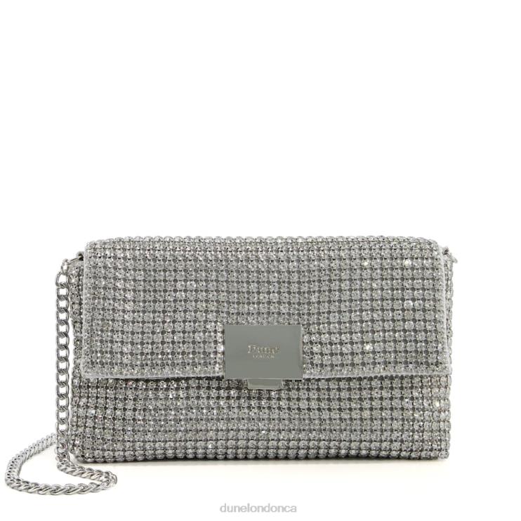 Dune London Evanders Women Embellished Clutch Bag Silver 2Z0DB246