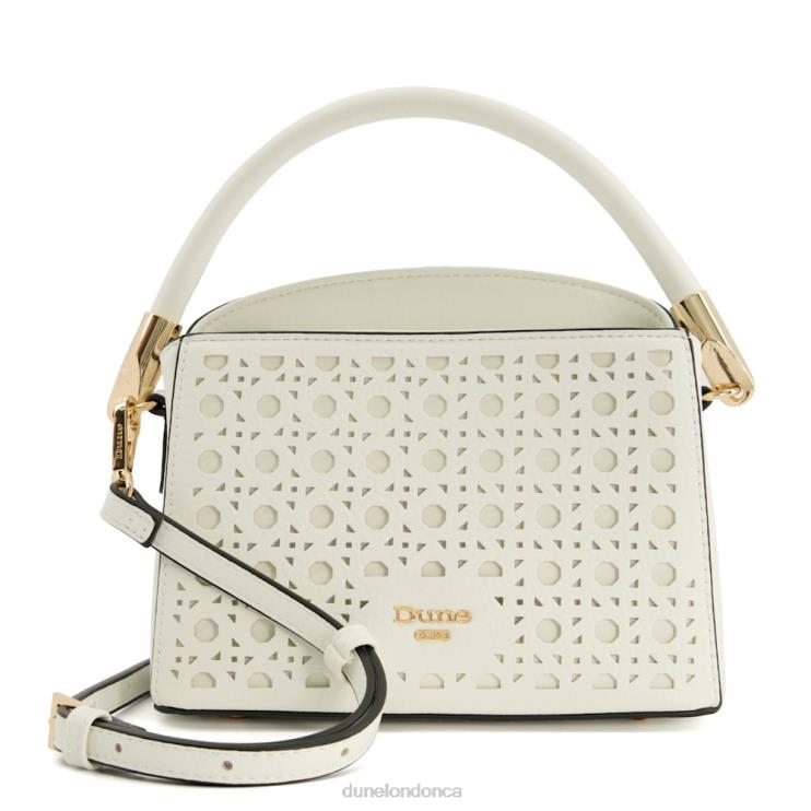 Dune London Delainy Women Small Laser-Cut Crossbody Bag White 2Z0DB262