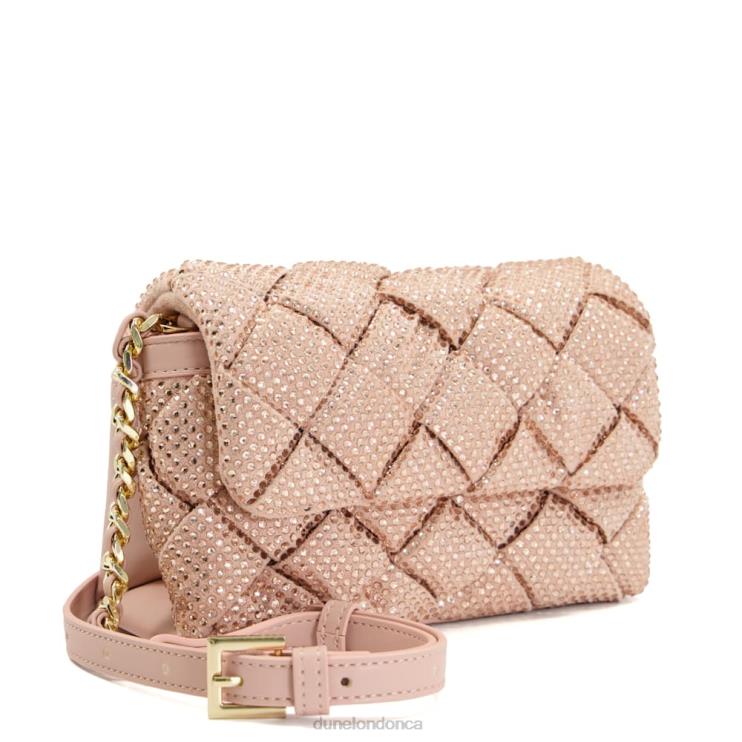Dune London Dinidempsy Women Small Diamante Woven Crossbody Bag Blush 2Z0DB178