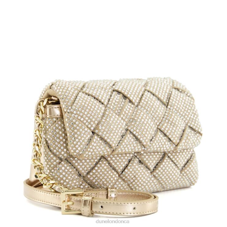Dune London Dinidempsy Women Small Diamante Woven Crossbody Bag Rose Gold 2Z0DB181