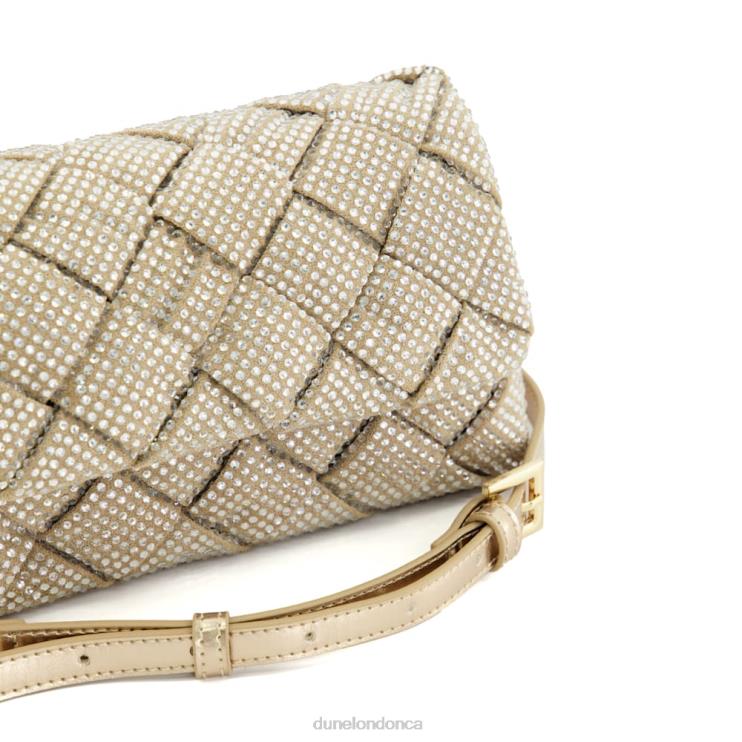 Dune London Dinidempsy Women Small Diamante Woven Crossbody Bag Rose Gold 2Z0DB181