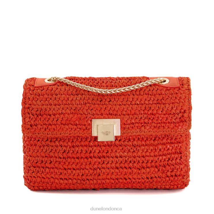 Dune London Dorchesters Women Woven Raffia Crossbody Bag Orange 2Z0DB9