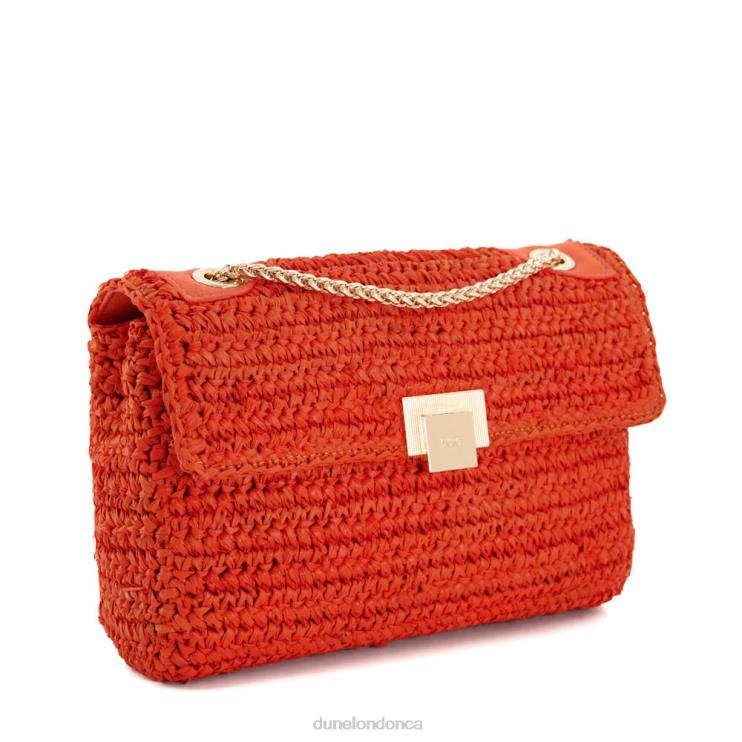 Dune London Dorchesters Women Woven Raffia Crossbody Bag Orange 2Z0DB9