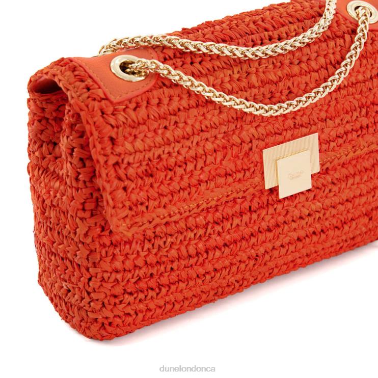 Dune London Dorchesters Women Woven Raffia Crossbody Bag Orange 2Z0DB9