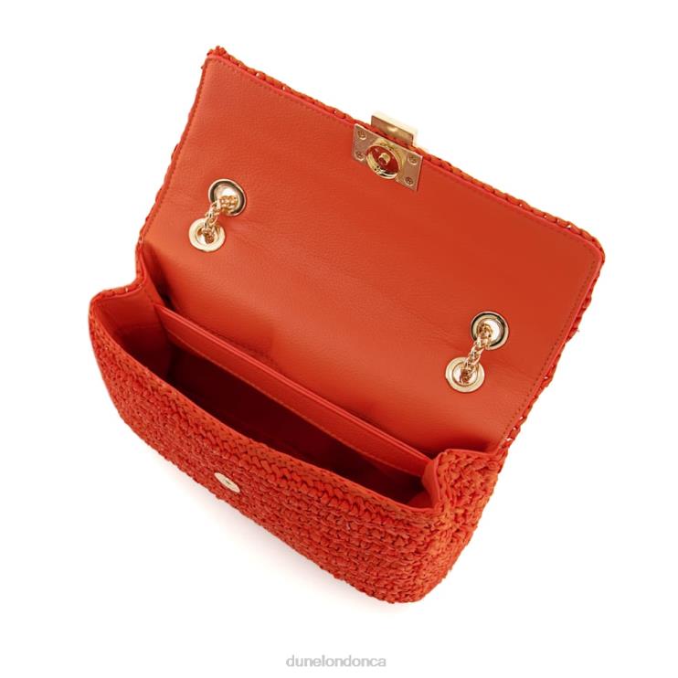 Dune London Dorchesters Women Woven Raffia Crossbody Bag Orange 2Z0DB9