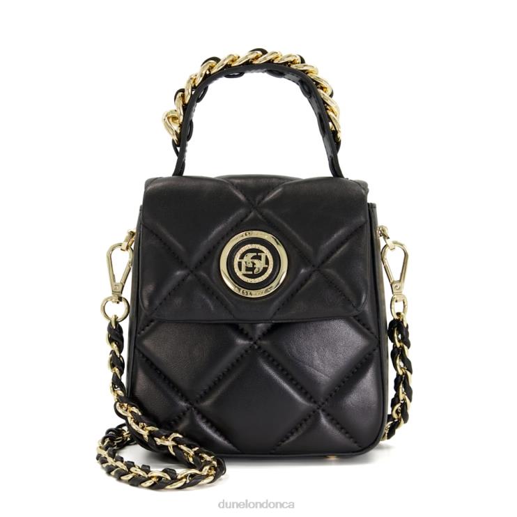 Dune London Duchess M Women Small Chain-Detail Leather Crossbody Bag Black 2Z0DB211