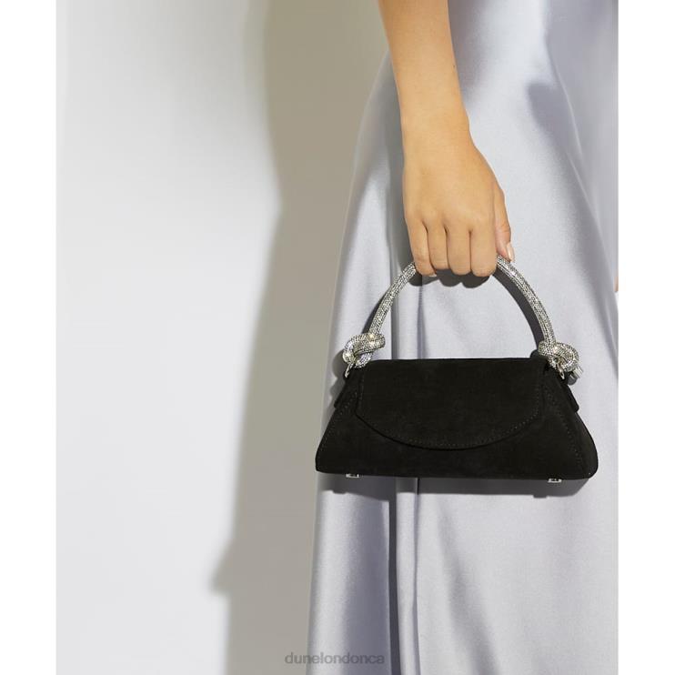 Dune London Brynley Women Diamante Knot Strap Grab Bag Black 2Z0DB316