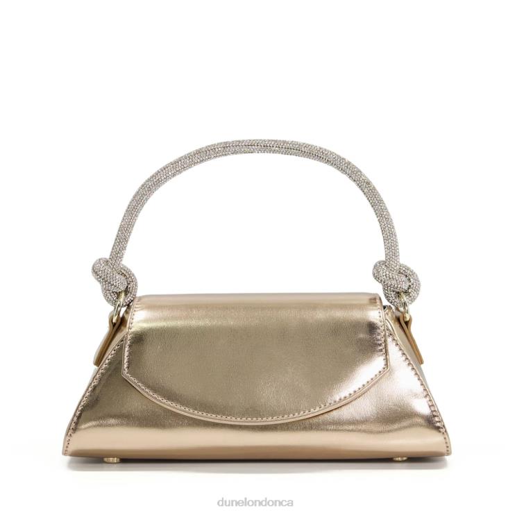 Dune London Brynley Women Diamante Knot Strap Grab Bag Gold 2Z0DB317
