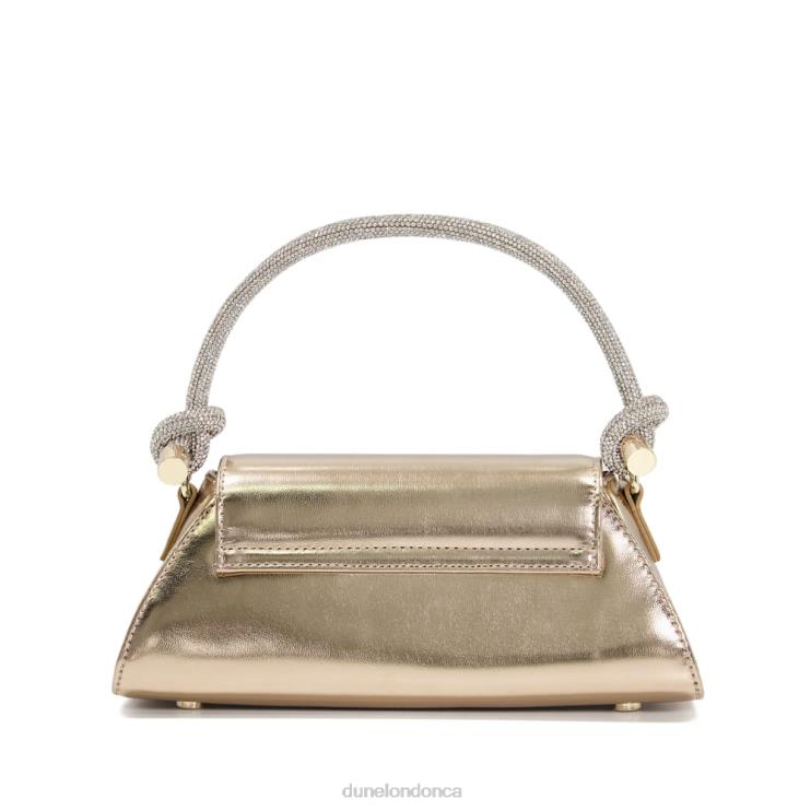 Dune London Brynley Women Diamante Knot Strap Grab Bag Gold 2Z0DB317