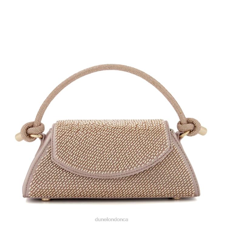 Dune London Brynleys Women Beaded Diamante-Handle Grab Bag Rose Gold 2Z0DB94
