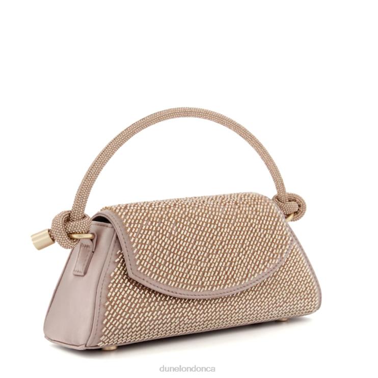 Dune London Brynleys Women Beaded Diamante-Handle Grab Bag Rose Gold 2Z0DB94