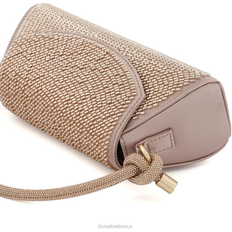 Dune London Brynleys Women Beaded Diamante-Handle Grab Bag Rose Gold 2Z0DB94