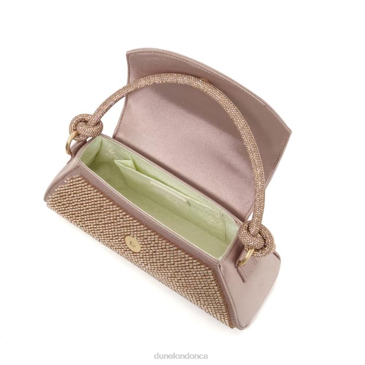Dune London Brynleys Women Beaded Diamante-Handle Grab Bag Rose Gold 2Z0DB94