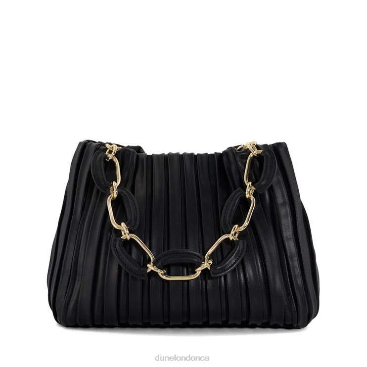 Dune London Dominie Women Medium Pleated Chain-Handle Slouch Bag Black 2Z0DB18