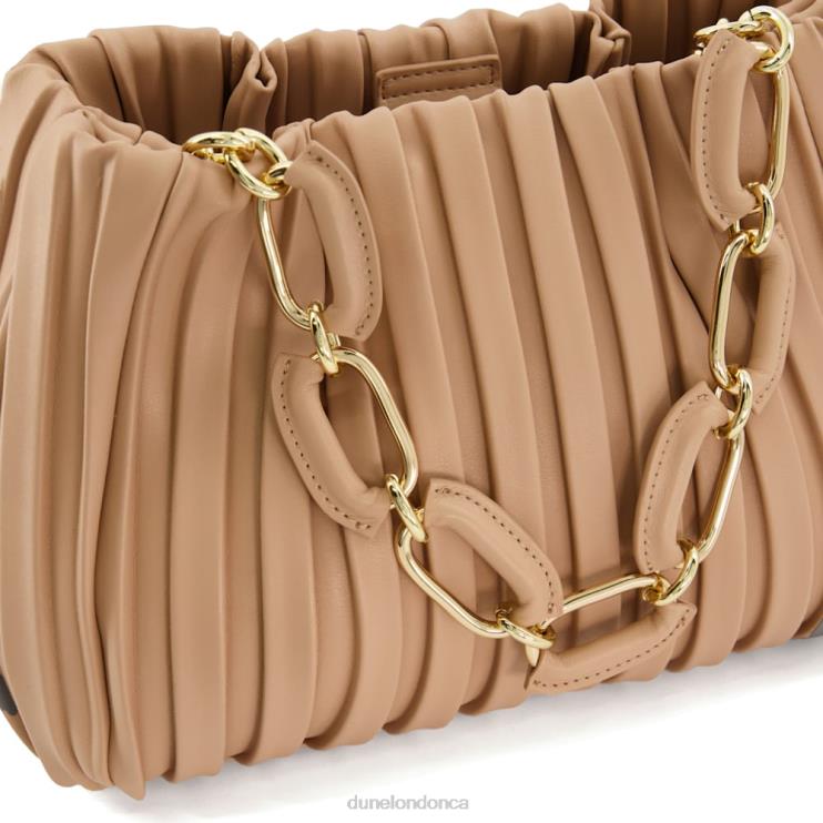 Dune London Dominie Women Medium Pleated Chain-Handle Slouch Bag Blush 2Z0DB3