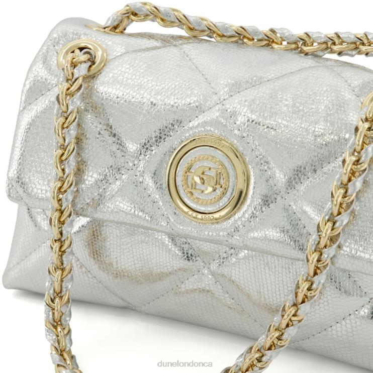 Dune London Duchess S Women Small Quilted Leather Bag Silver 2Z0DB27