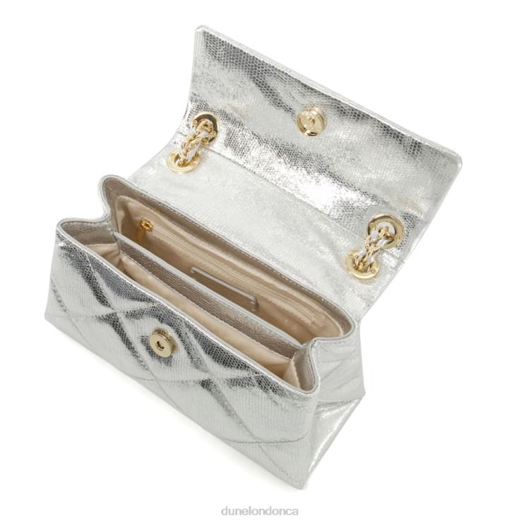 Dune London Duchess S Women Small Quilted Leather Bag Silver 2Z0DB27