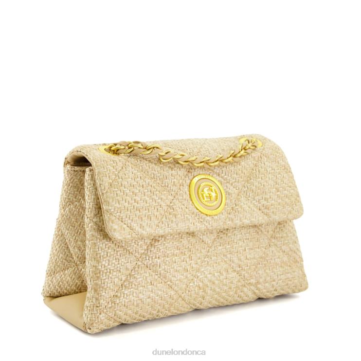 Dune London Duchess Women Medium Quilted Raffia Bag Natural 2Z0DB149