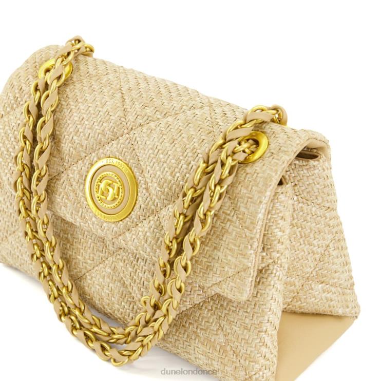 Dune London Duchess Women Medium Quilted Raffia Bag Natural 2Z0DB149