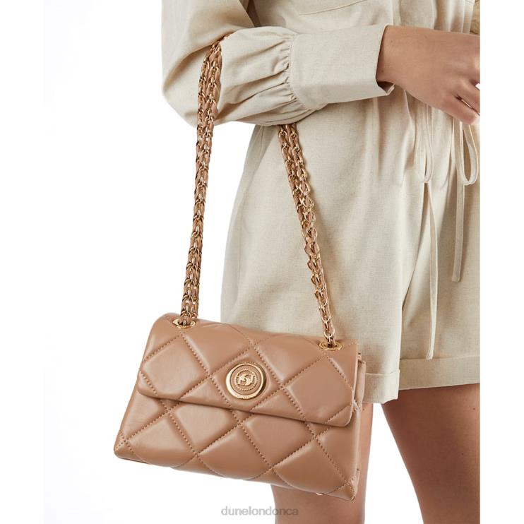 Dune London Duchess Women Medium Quilted Thread-Chain Bag Caramel 2Z0DB11