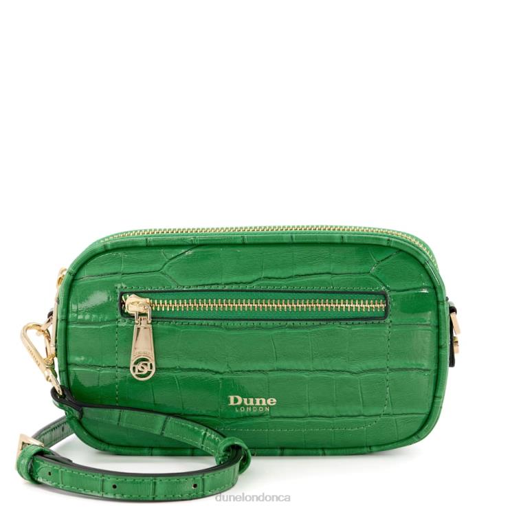 Dune London Sashas Women Multifunctional Croc-Effect Micro Bag Green 2Z0DB204