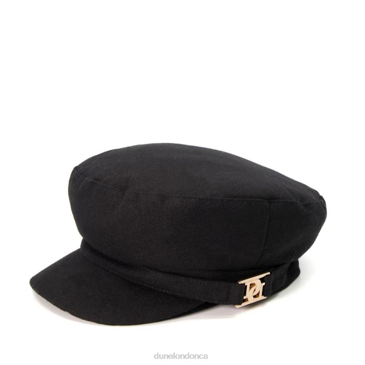 Dune London Falcan Women Branded Baker Boy Hat Black 2Z0DB296