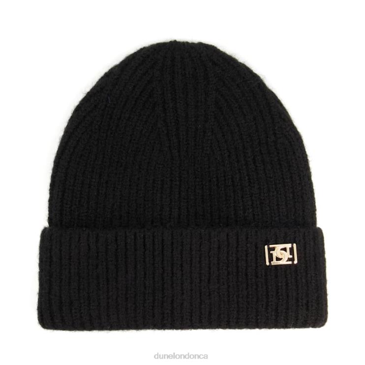 Dune London Felissia Women Knitted Beanie Hat Black 2Z0DB292