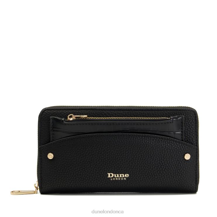 Dune London Kalen Women Removable-Pouch Branded Purse Black 2Z0DB189