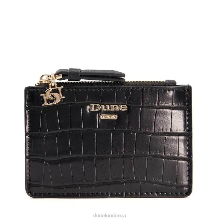 Dune London Knoxville Women Structured Charm-Detail Cardholder Black 2Z0DB315
