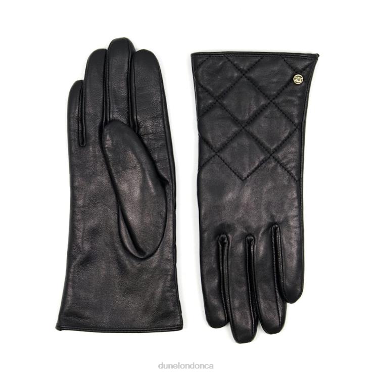Dune London Inalla Women Quilted Leather Gloves Black 2Z0DB281
