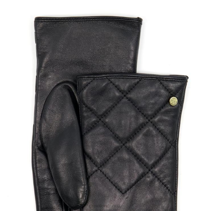 Dune London Inalla Women Quilted Leather Gloves Black 2Z0DB281