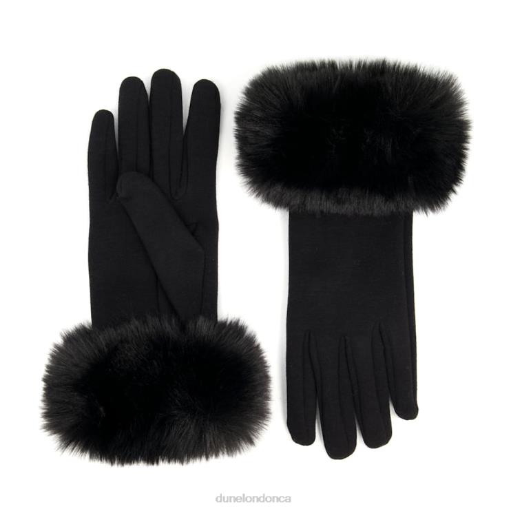 Dune London Ivies Women Faux-Fur Trimmed Gloves Black 2Z0DB523