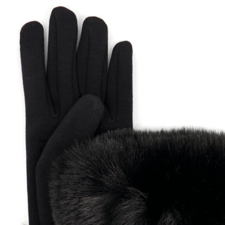 Dune London Ivies Women Faux-Fur Trimmed Gloves Black 2Z0DB523