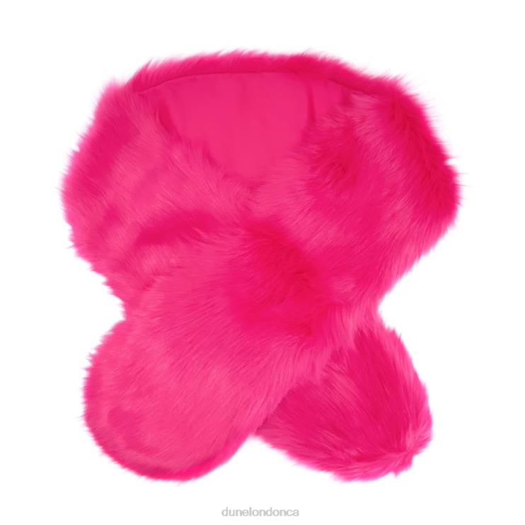Dune London Landan Women Fluffy Faux-Fur Scarf Pink 2Z0DB288