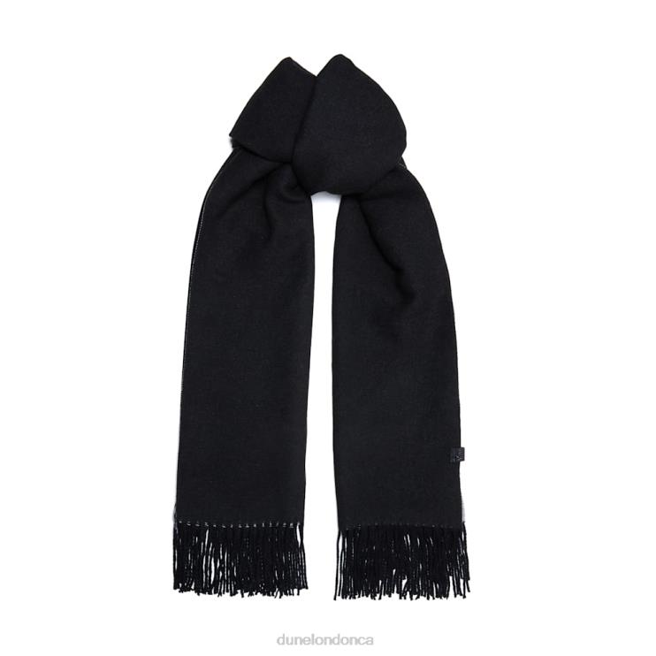Dune London Leslie Women Colour-Block Fringed Scarf Black 2Z0DB301