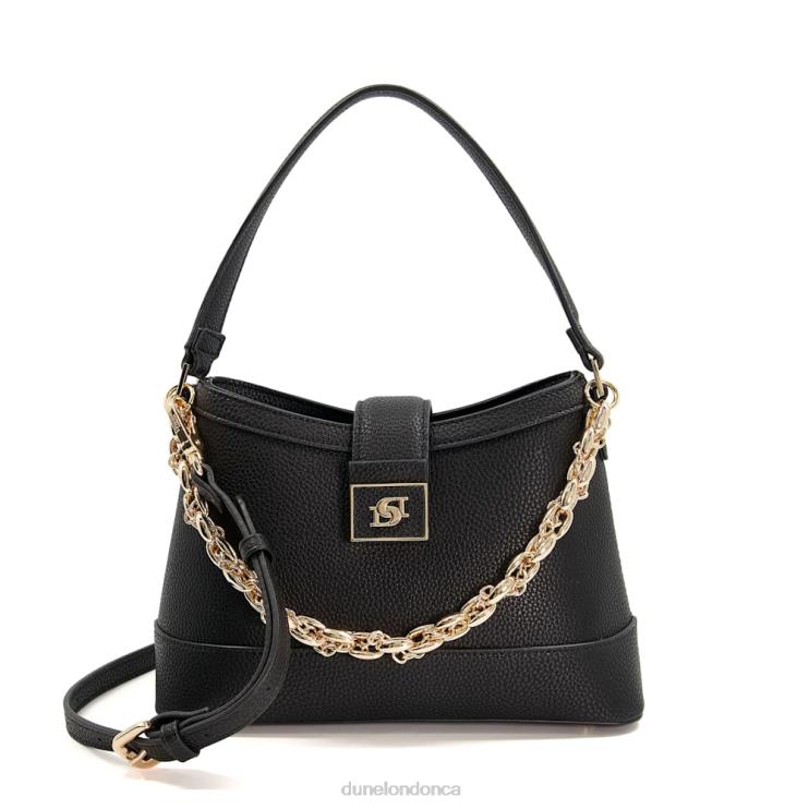 Dune London Desirable Women Medium Recycled Chain-Detail Shoulder Bag Black 2Z0DB222